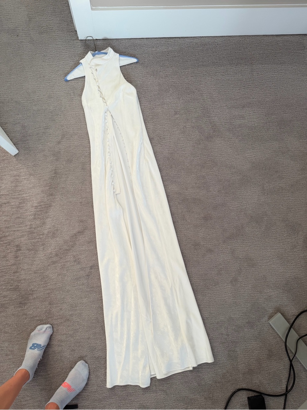 Stone Cold Fox Cream Maxi Dress with Front Button Detail